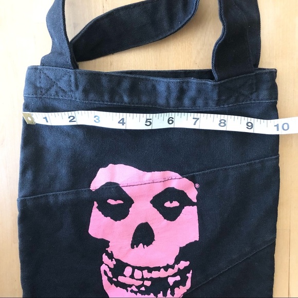 Misfits Cotton Tote, Black/Pink, 14/10 Inches - Picture 4 of 5